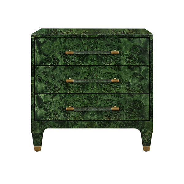 Worlds Away Amber Three Drawer Side Table