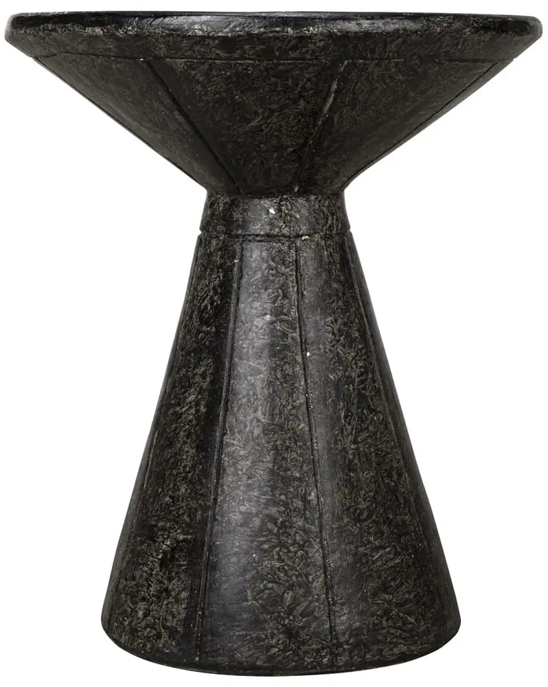 Noir Pedestal Side Table, Black Fiber Cement