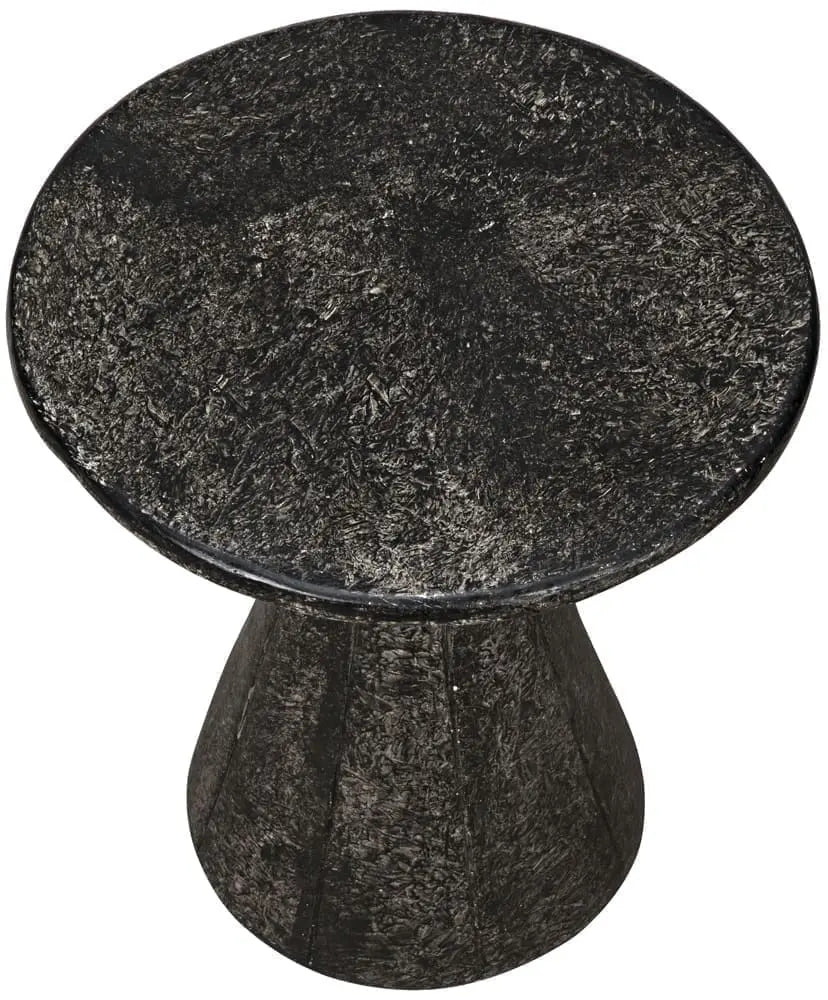 Noir Pedestal Side Table, Black Fiber Cement