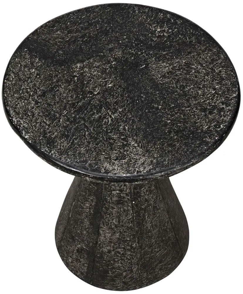 Noir Pedestal Side Table, Black Fiber Cement