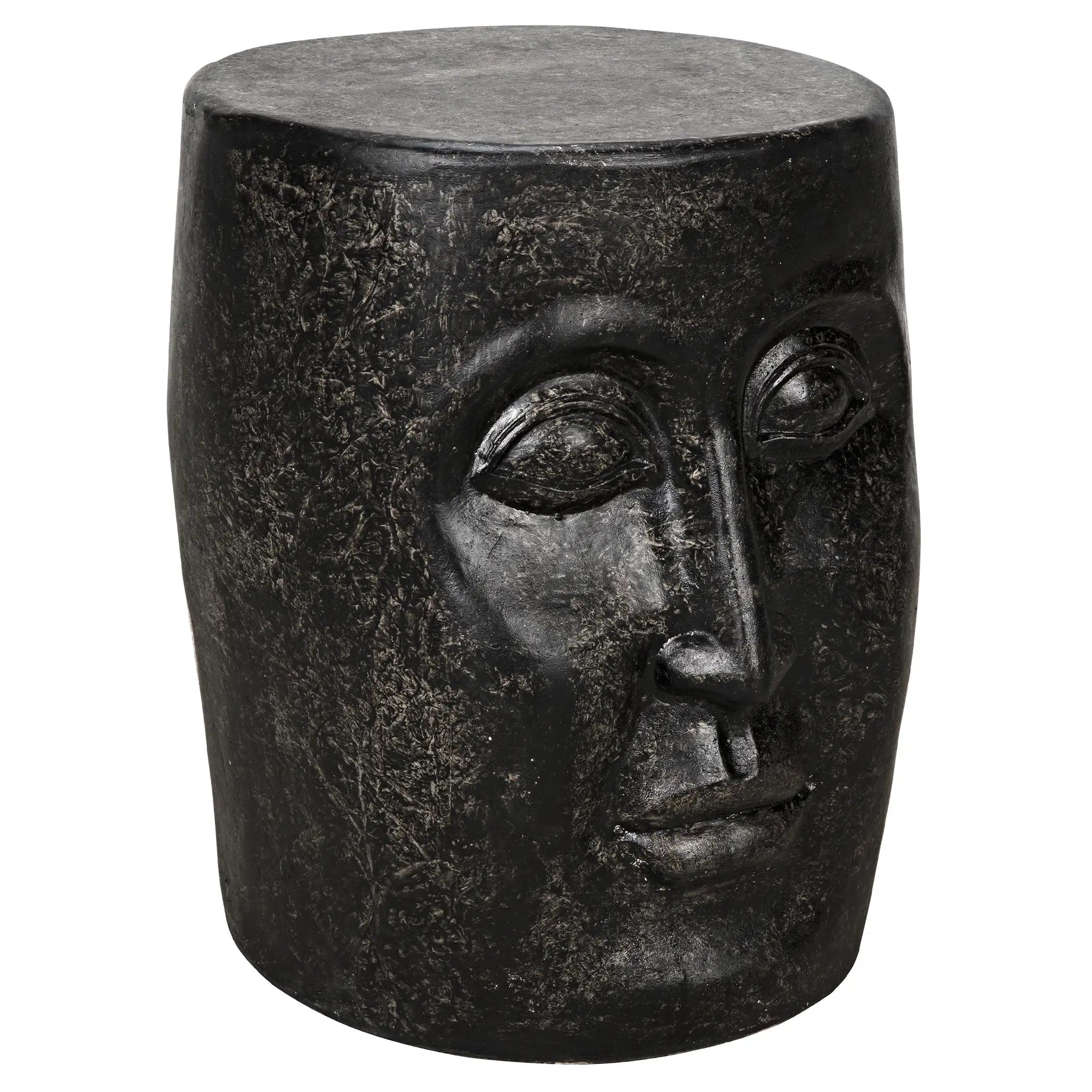 Noir Head Side Table, Black Fiber Cement