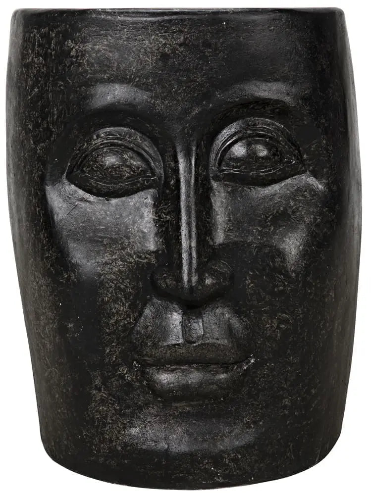 Noir Head Side Table, Black Fiber Cement