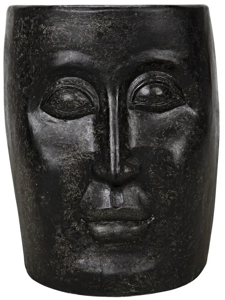 Noir Head Side Table, Black Fiber Cement