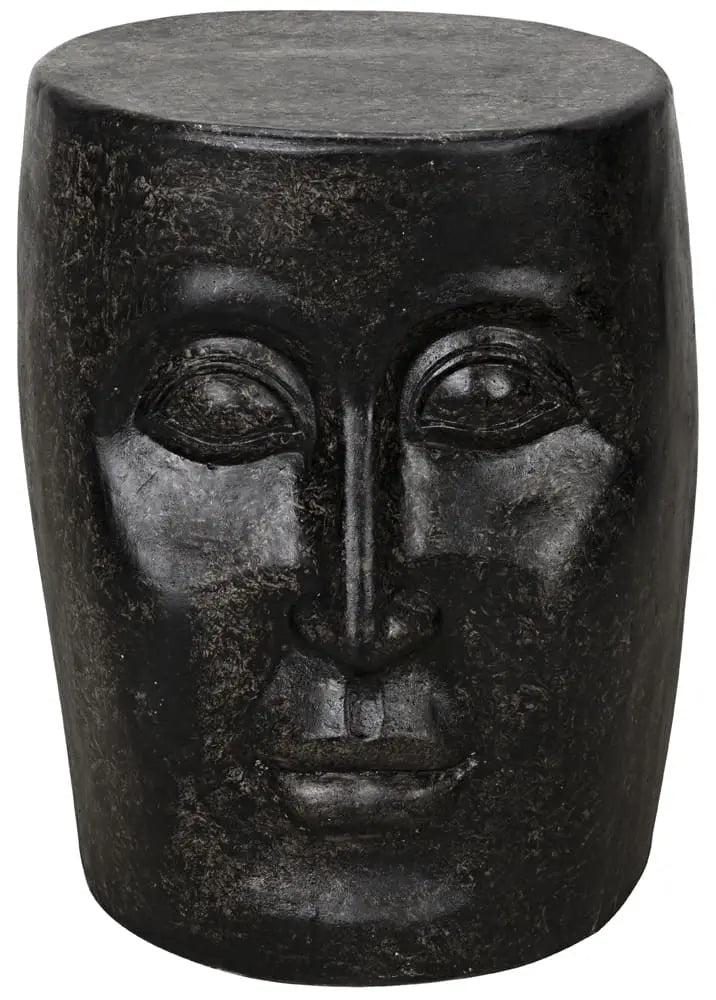 Noir Head Side Table, Black Fiber Cement