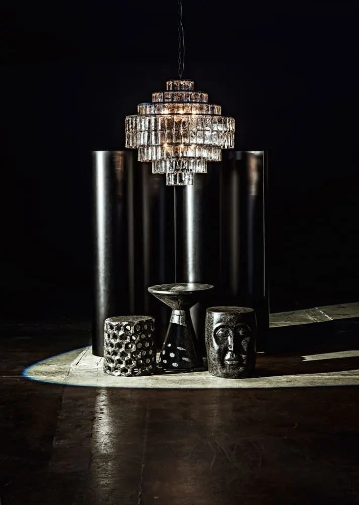 Noir Head Side Table, Black Fiber Cement