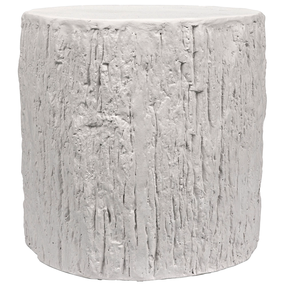 Noir Trunk Side Table, White Fiber Cement