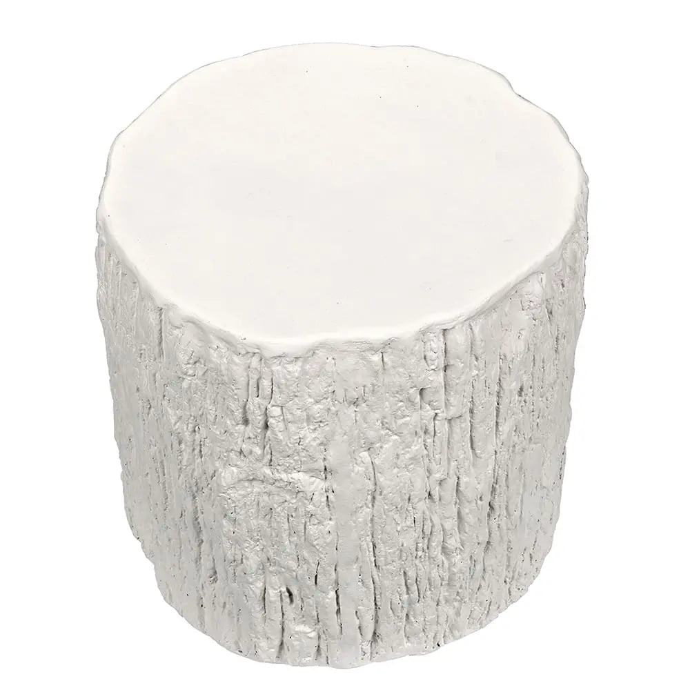 Noir Trunk Side Table, White Fiber Cement