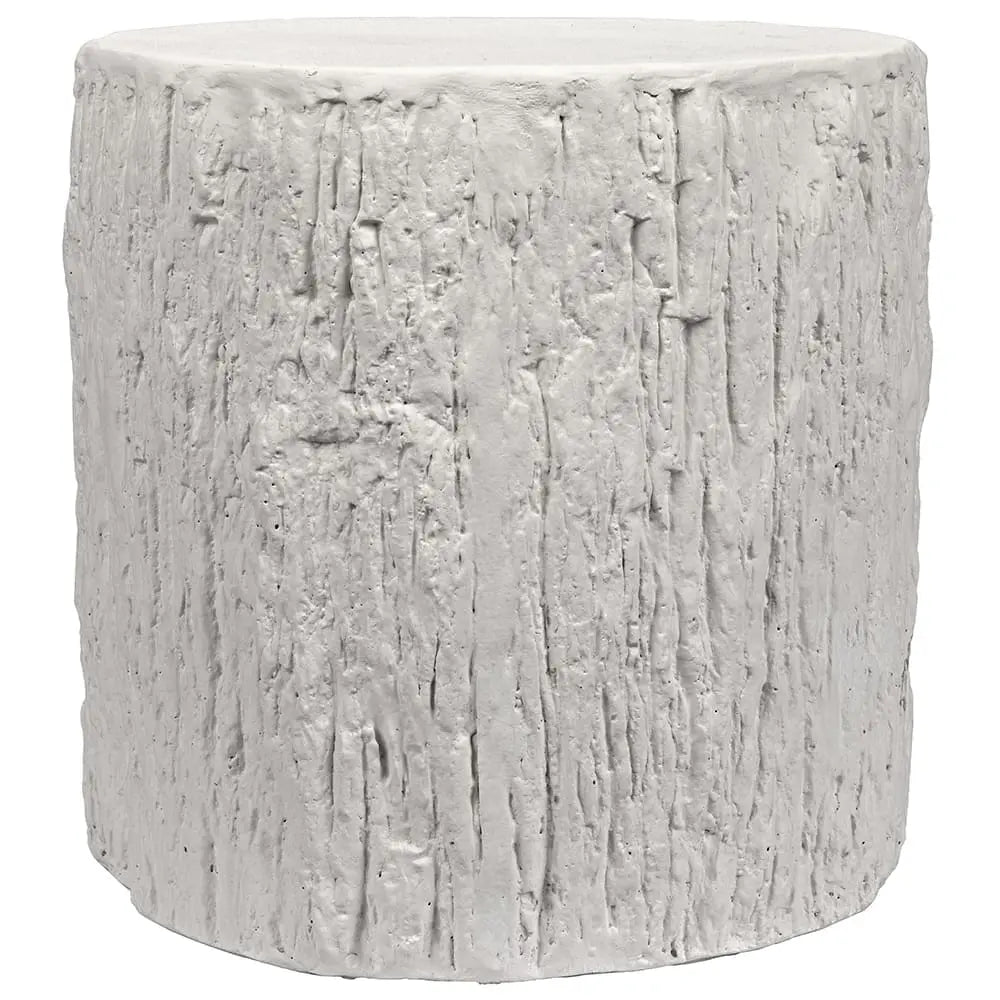 Noir Trunk Side Table, White Fiber Cement