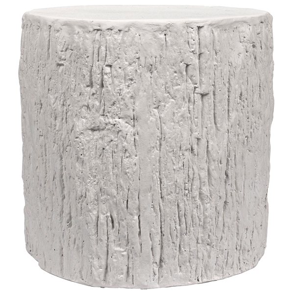 Noir Trunk Side Table, White Fiber Cement