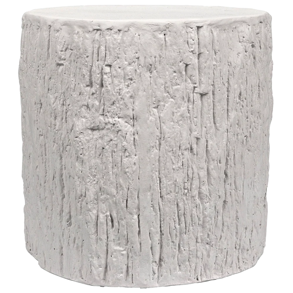 Noir Trunk Side Table, White Fiber Cement