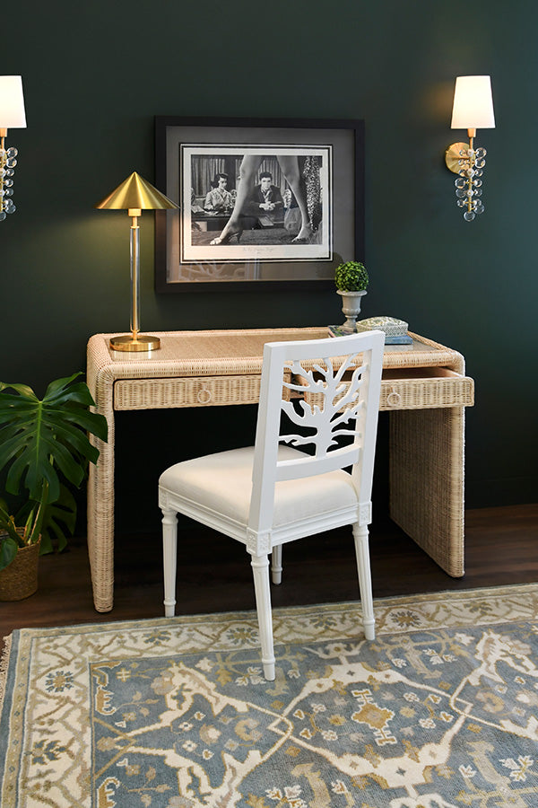 Worlds Away Adrien Rattan Desk