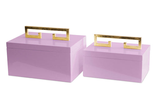 Couture Lighting Avondale Boxes [Set Of 2] Lilac And Gold
