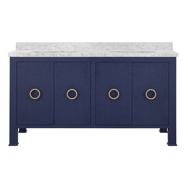 Worlds Away Blanche 60" Double Bathroom Vanity