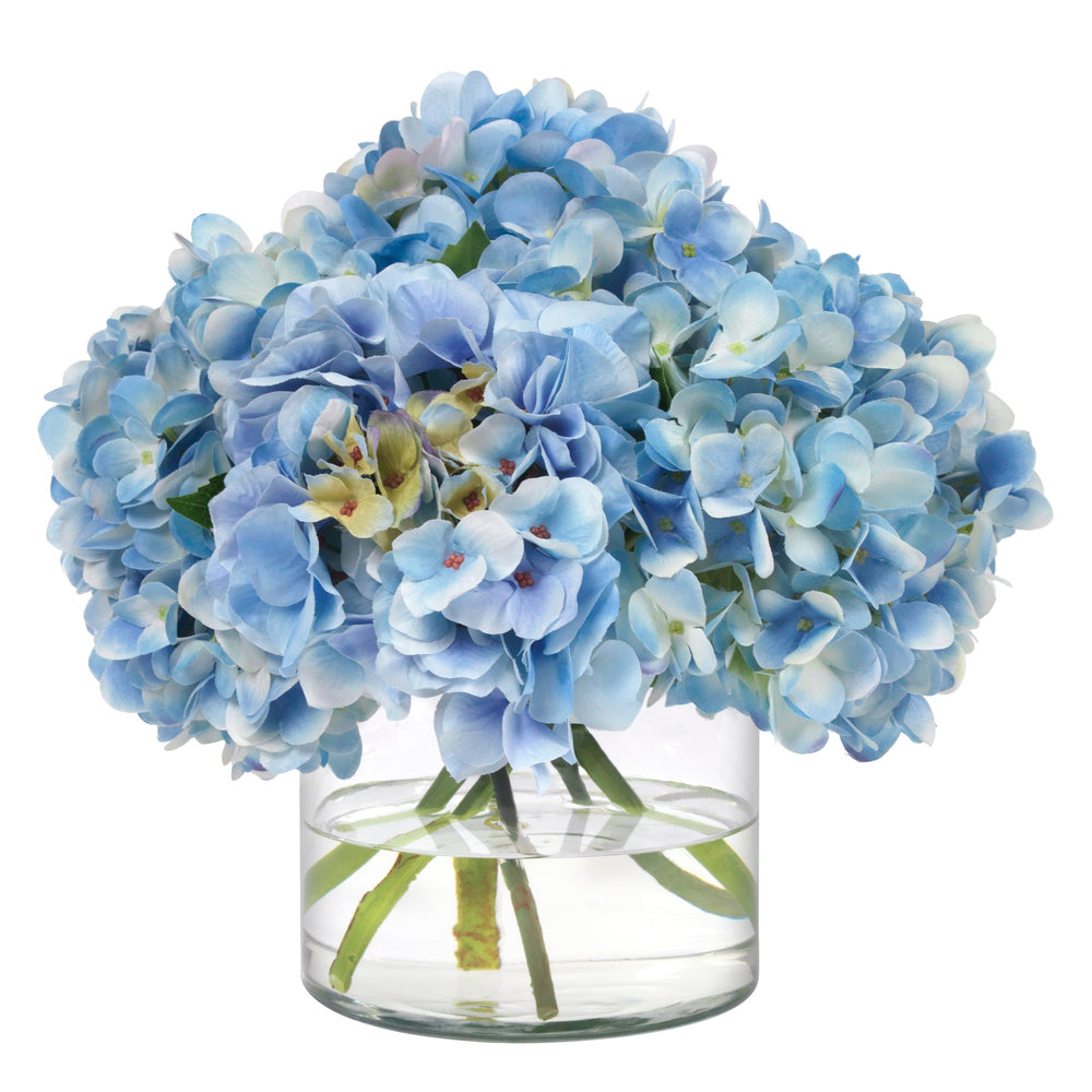 Diane James Blue Hydrangea In Glass Cylinder
