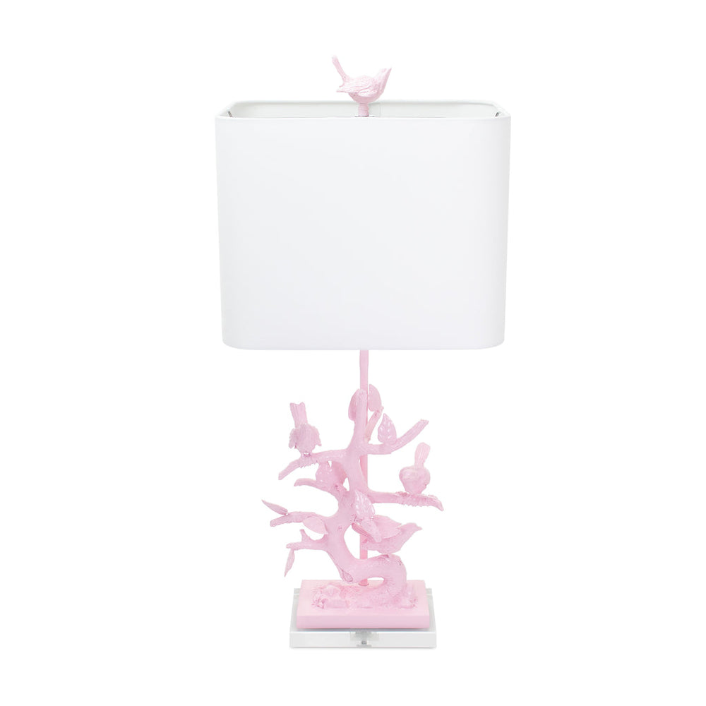 Couture Lighting 29"H Bird On Branch Table Lamp Blushing Bride Pink