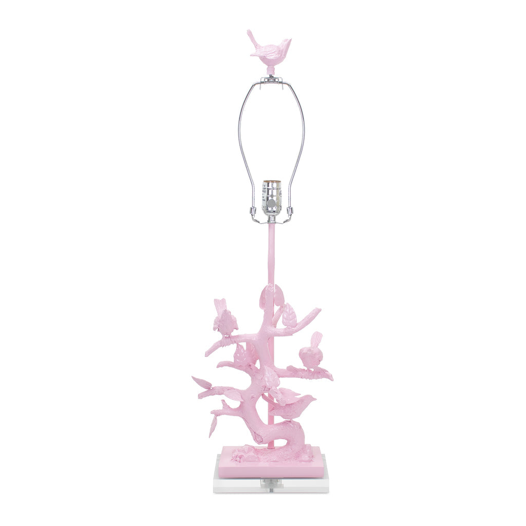Couture Lighting 29"H Bird On Branch Table Lamp Blushing Bride Pink