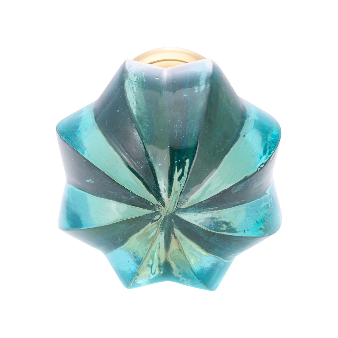 Chelsea House Blue Hand Blown Finial Brass