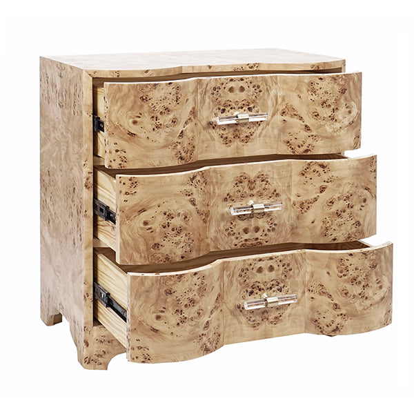 Worlds Away Calvin Burl Wood Chest