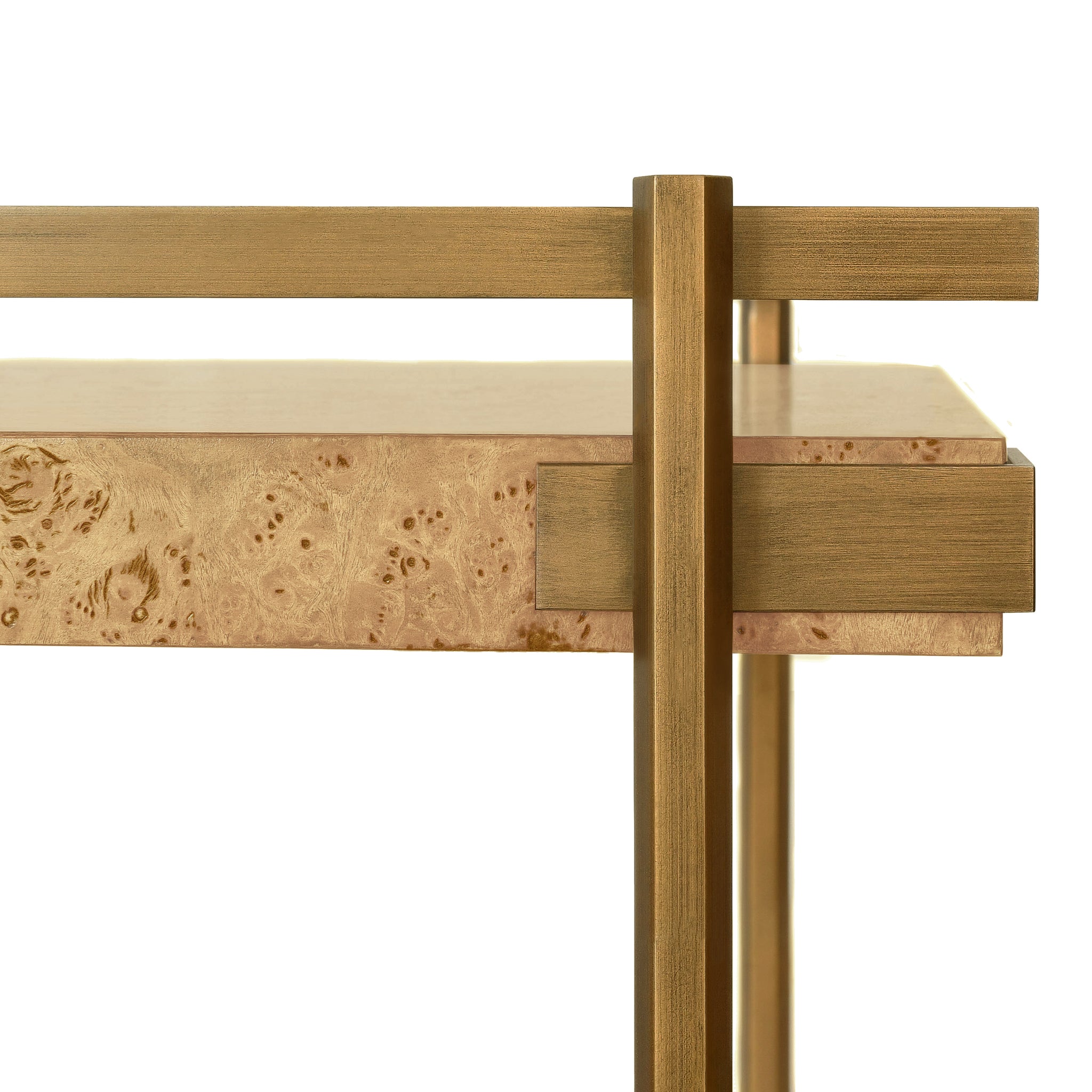 Worlds Away Cash Burl Wood Bar Cart