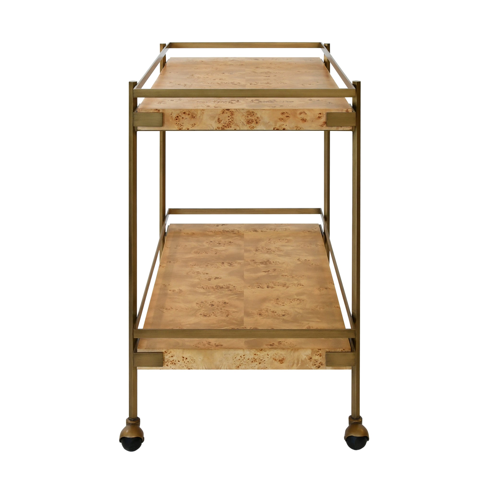 Worlds Away Cash Burl Wood Bar Cart