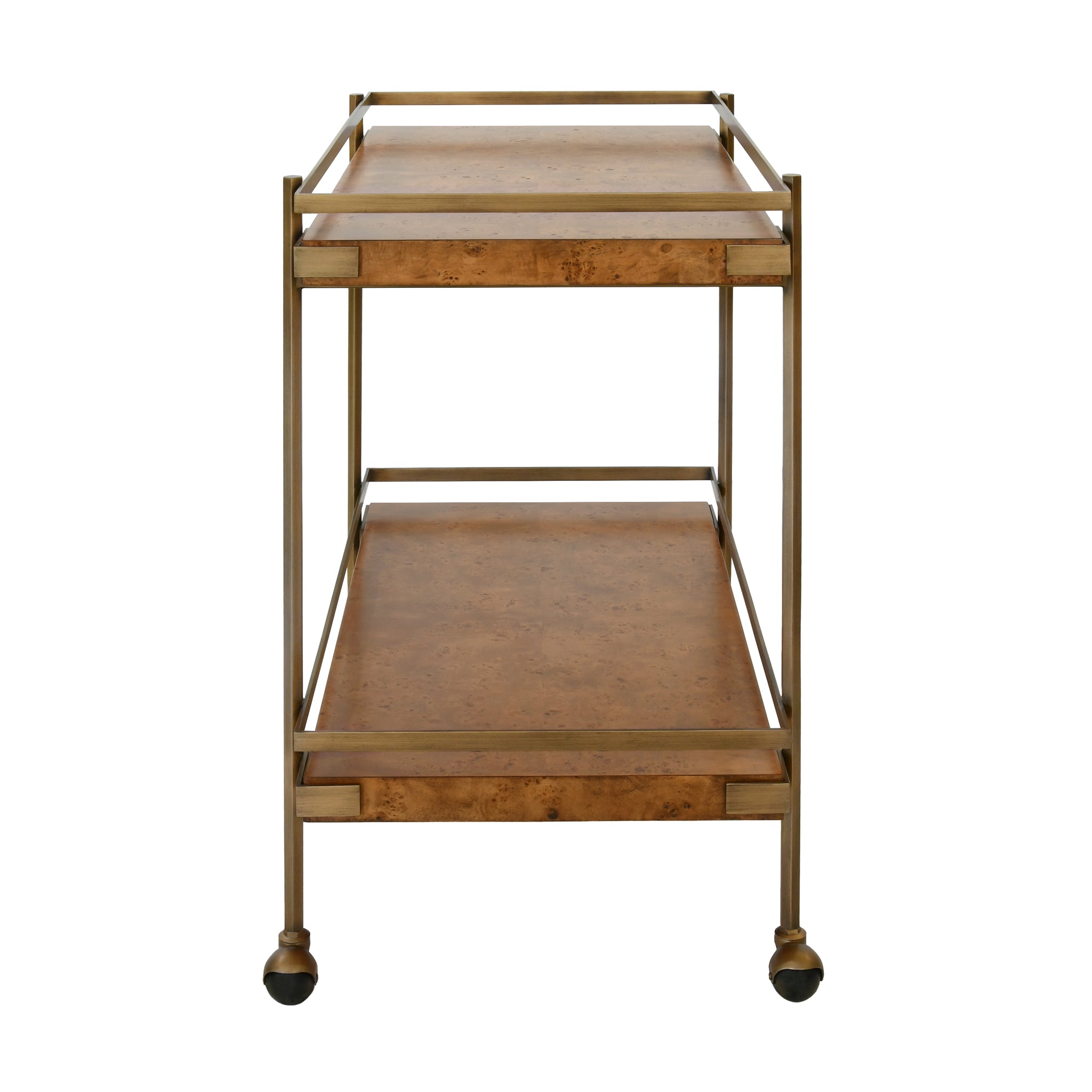 Worlds Away Cash Burl Wood Bar Cart