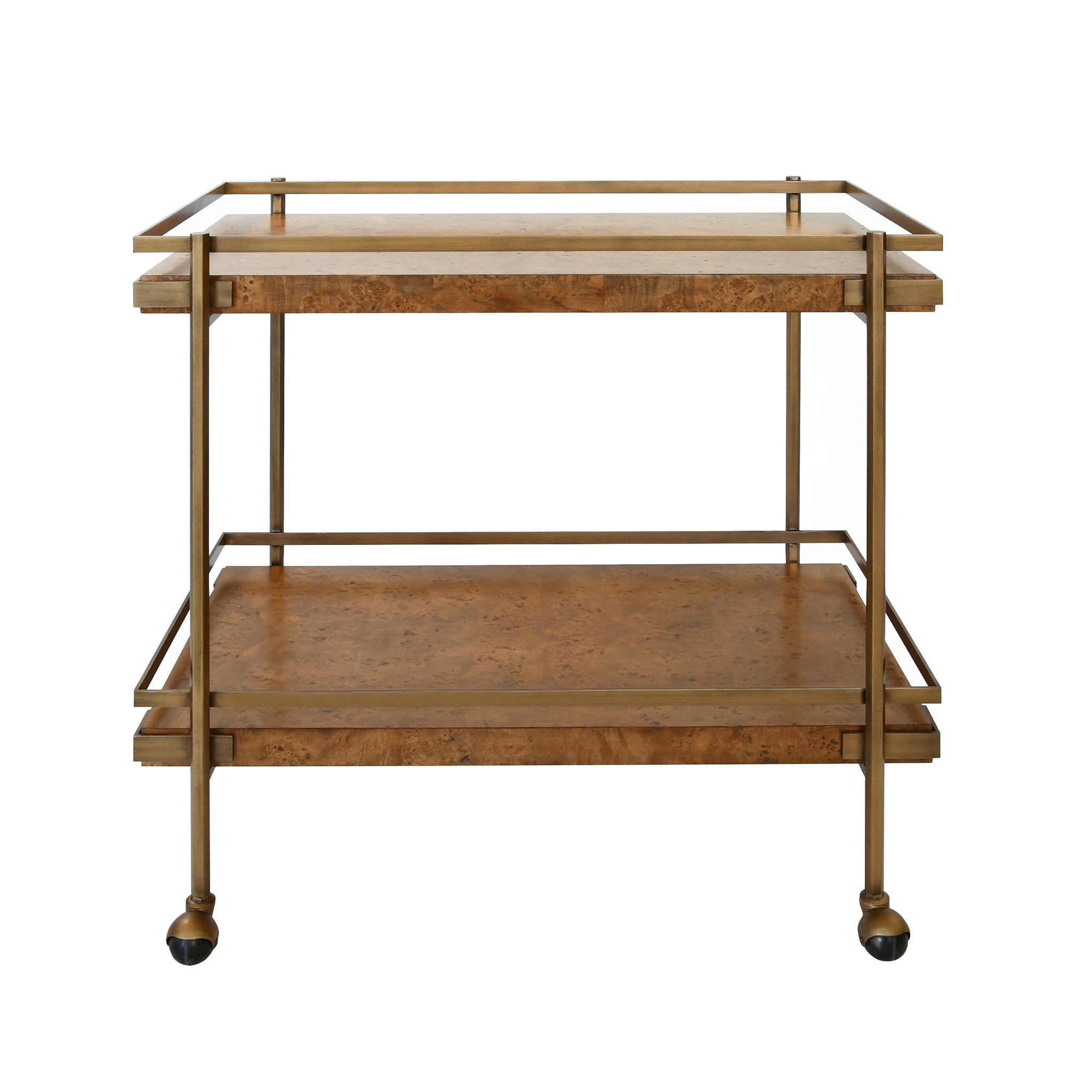 Worlds Away Cash Burl Wood Bar Cart