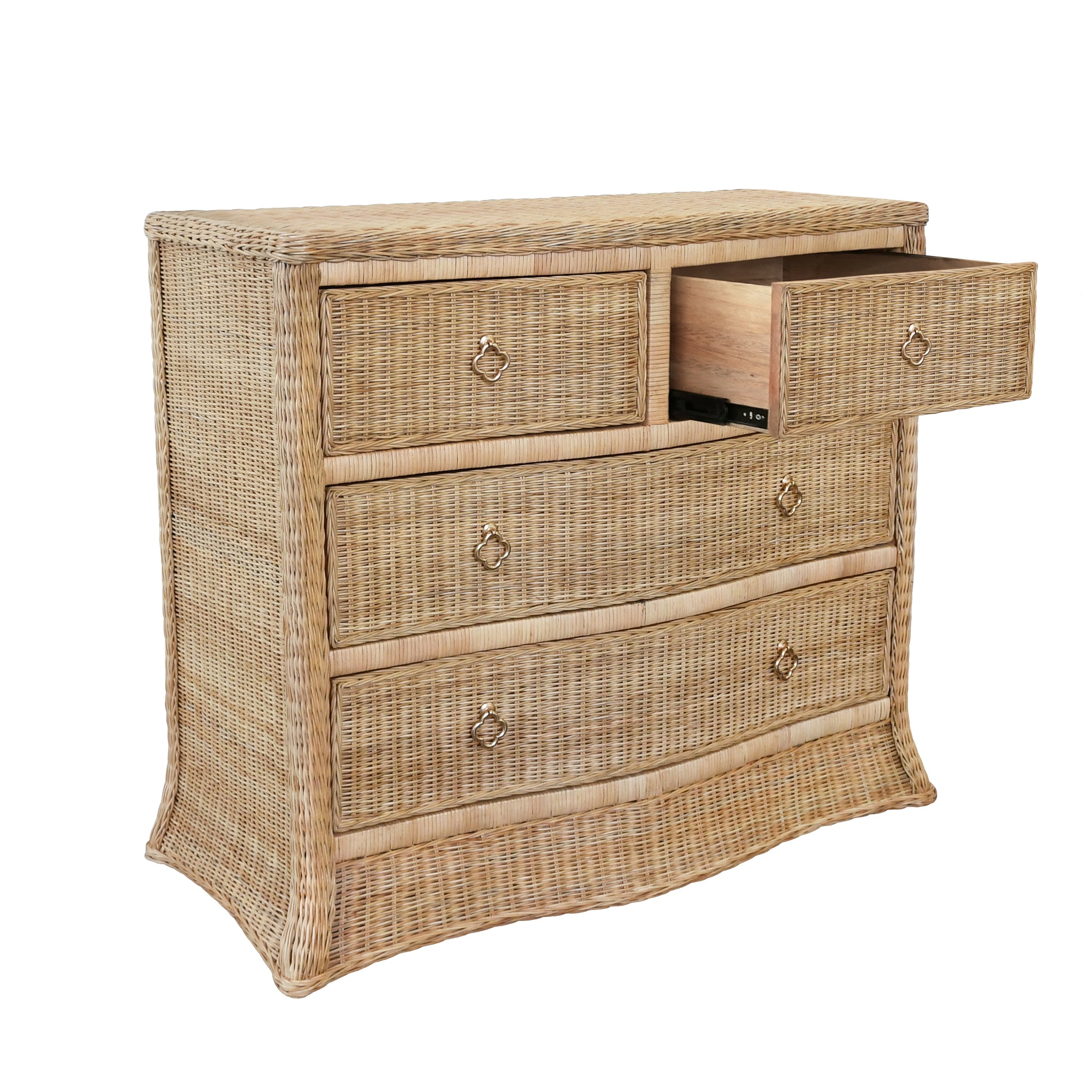 Worlds Away Celine Chest in Woven Rattan