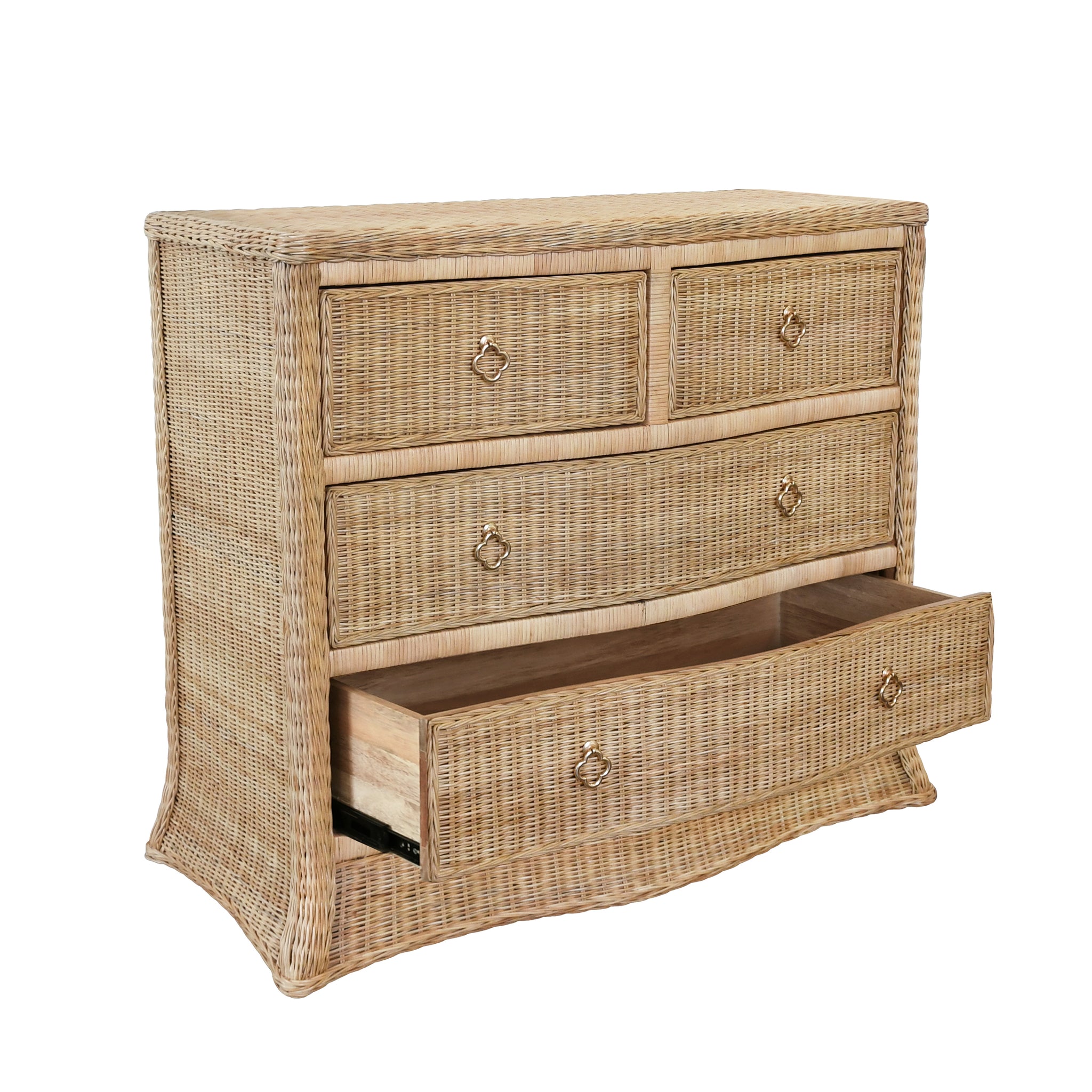 Worlds Away Celine Chest in Woven Rattan