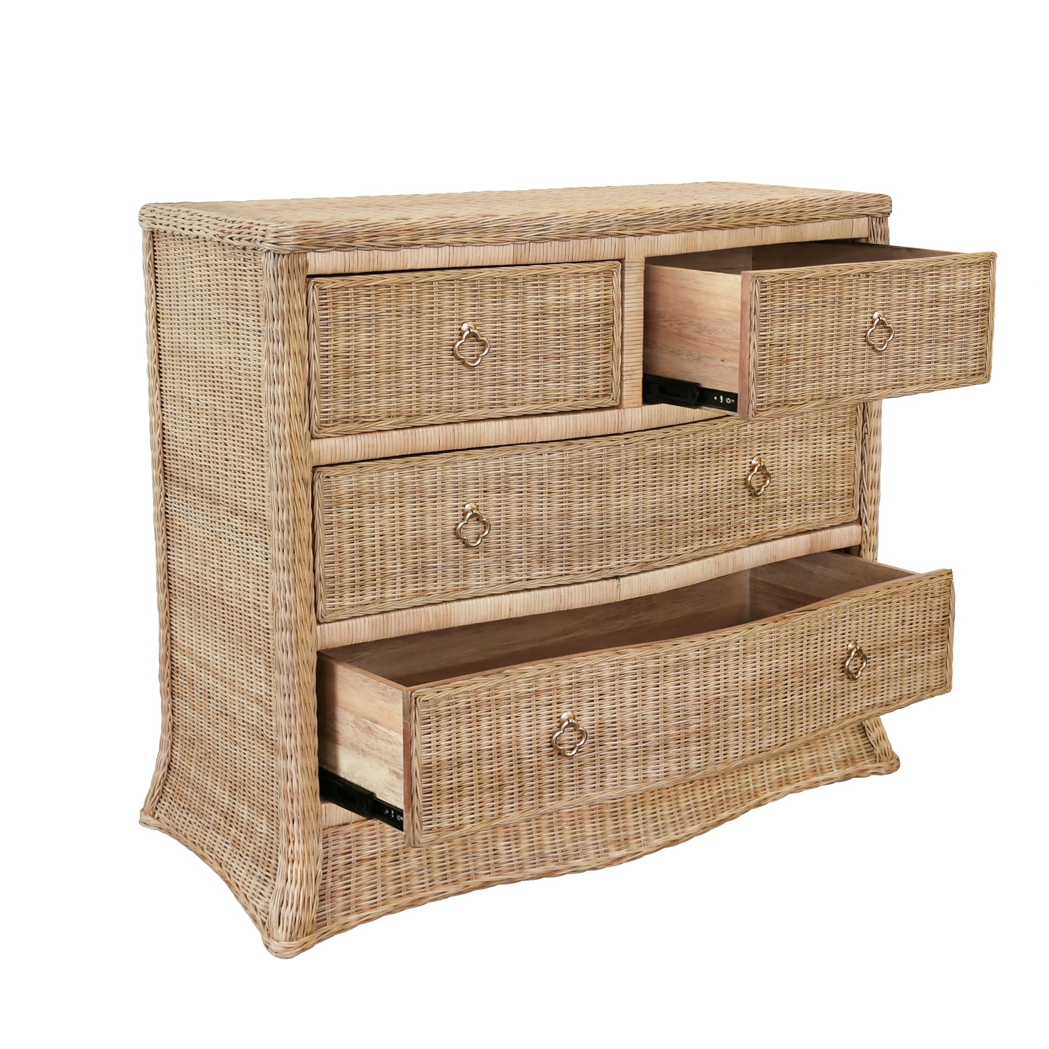 Worlds Away Celine Chest in Woven Rattan