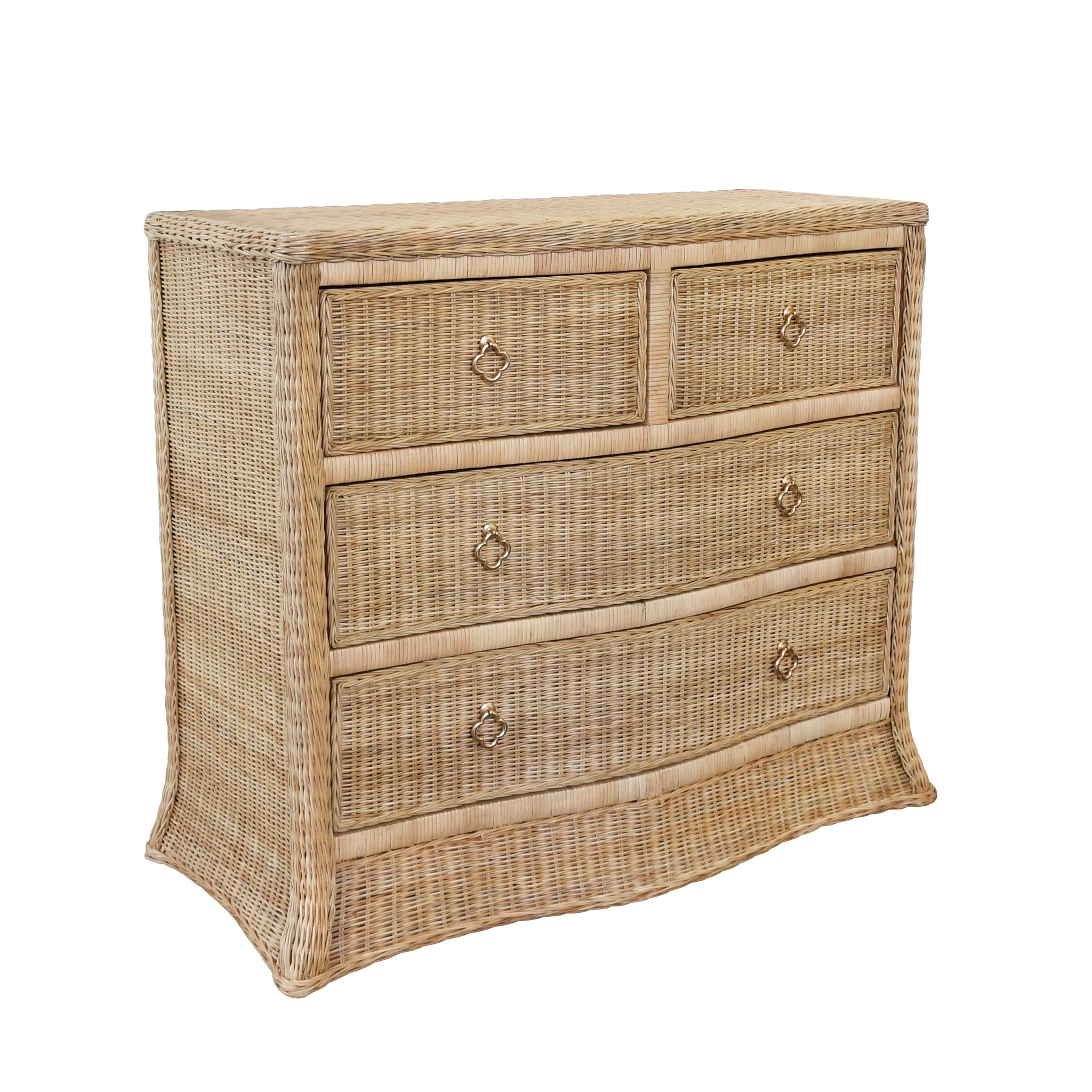 Worlds Away Celine Chest in Woven Rattan