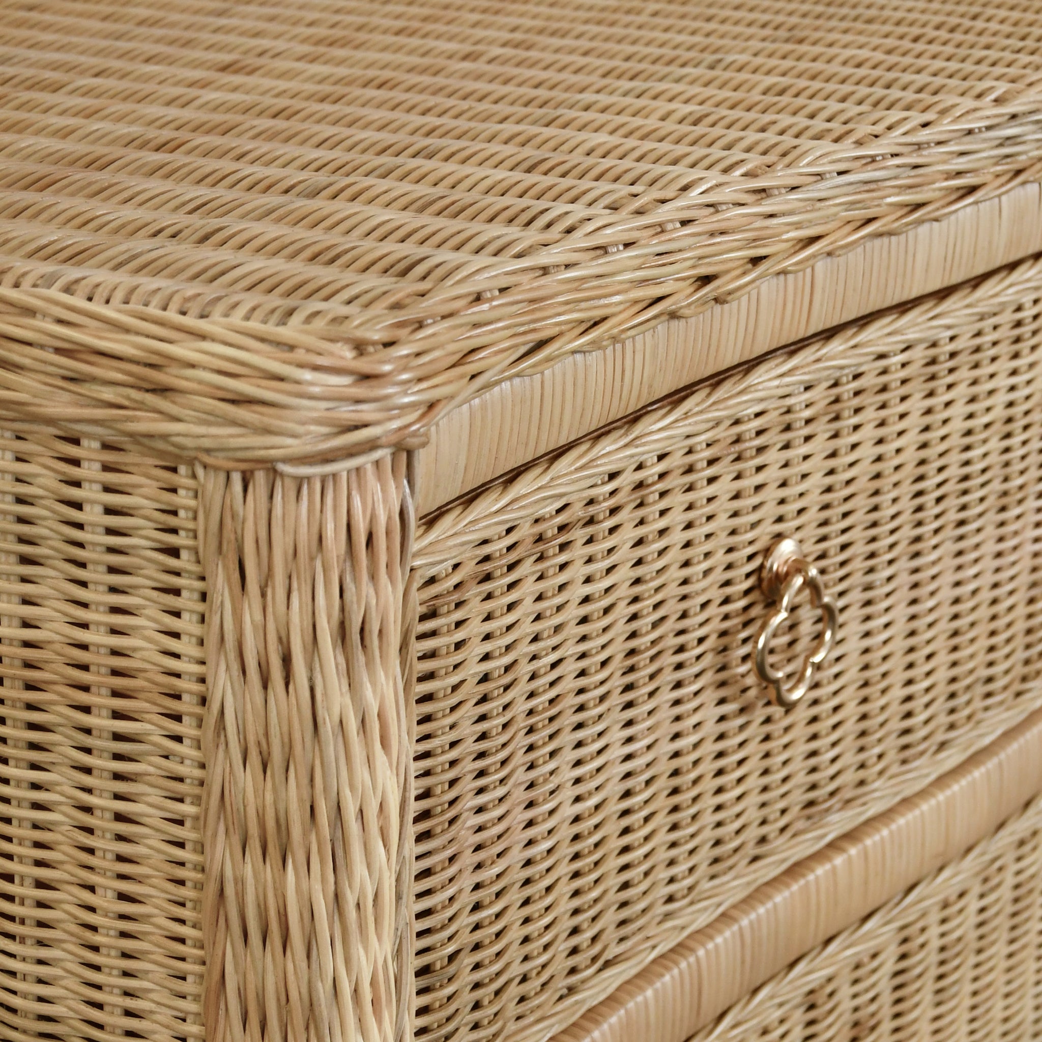 Worlds Away Celine Chest in Woven Rattan