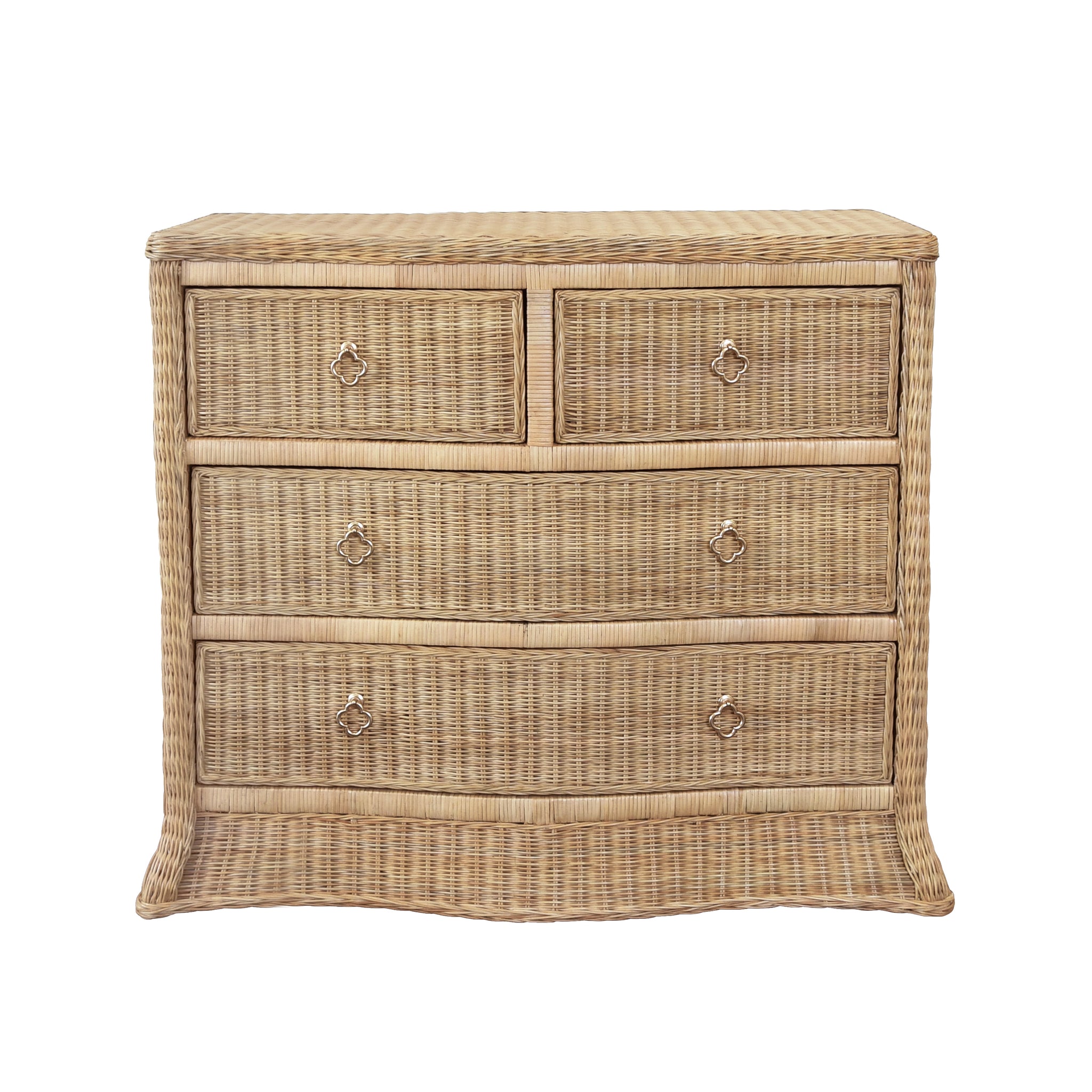 Worlds Away Celine Chest in Woven Rattan