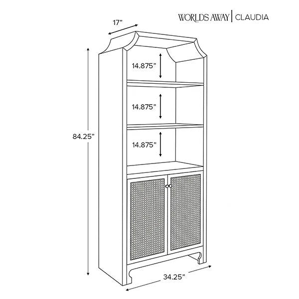 Worlds Away Claudia Etagere