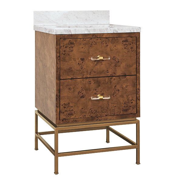 Worlds Away Clifford Burl Wood Bathroom Vanity