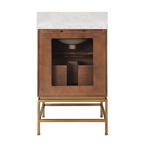 Worlds Away Clifford Burl Wood Bathroom Vanity 24"
