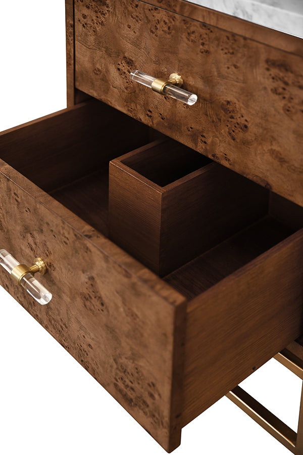 Worlds Away Clifford Burl Wood Bathroom Vanity 24"