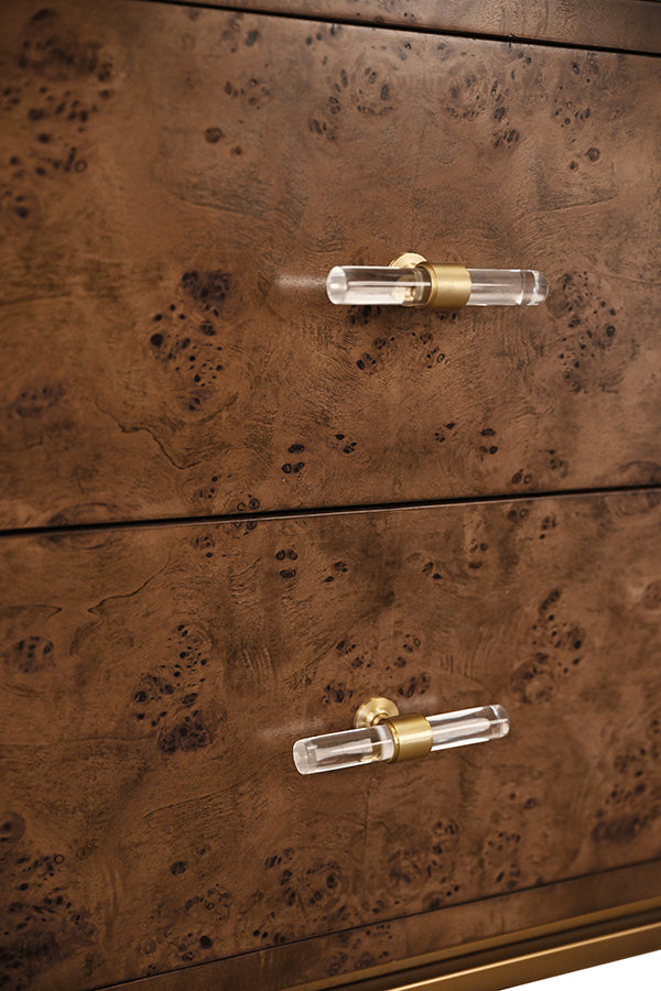 Worlds Away Clifford Burl Wood Bathroom Vanity