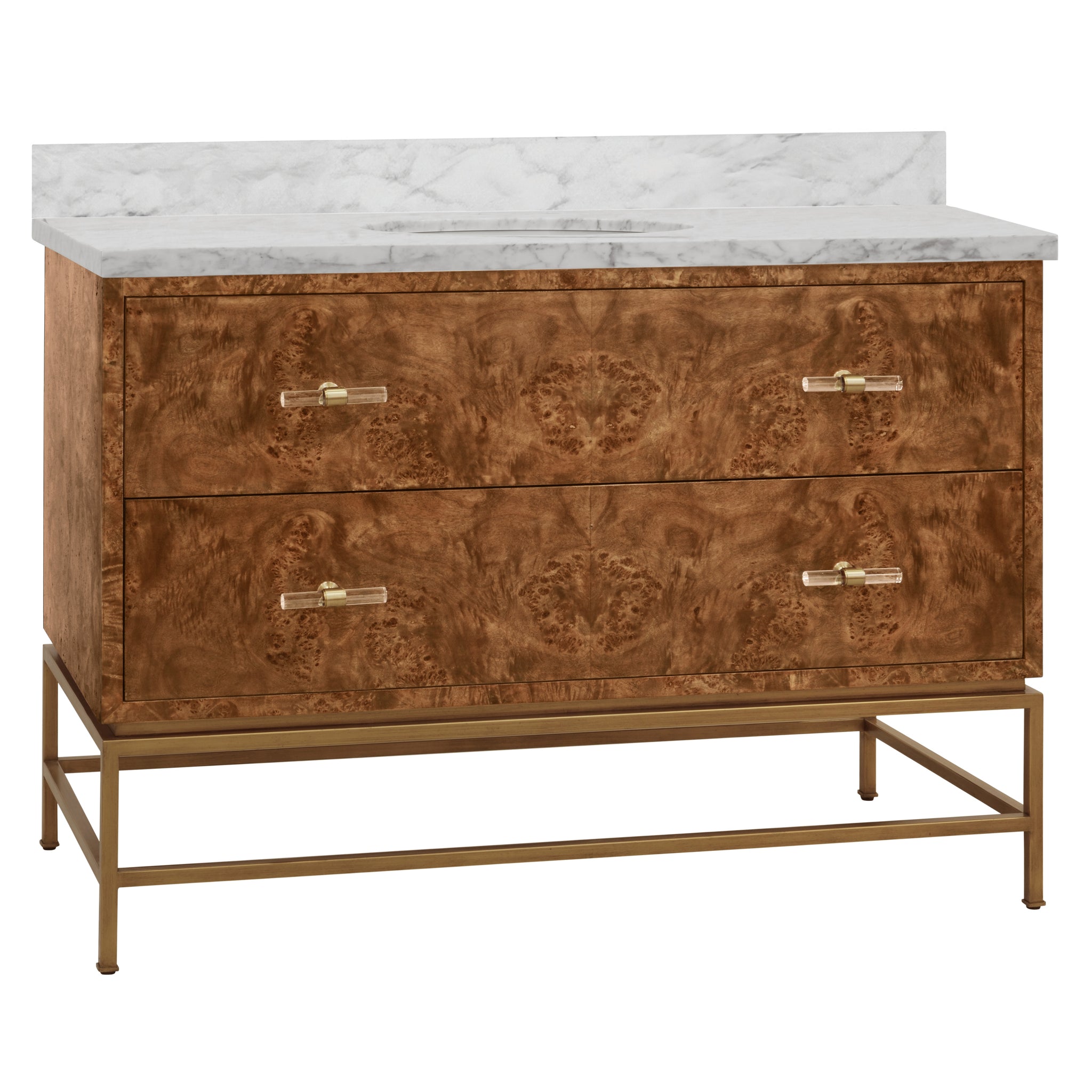 Worlds Away Clifford Burl Wood Bathroom Vanity