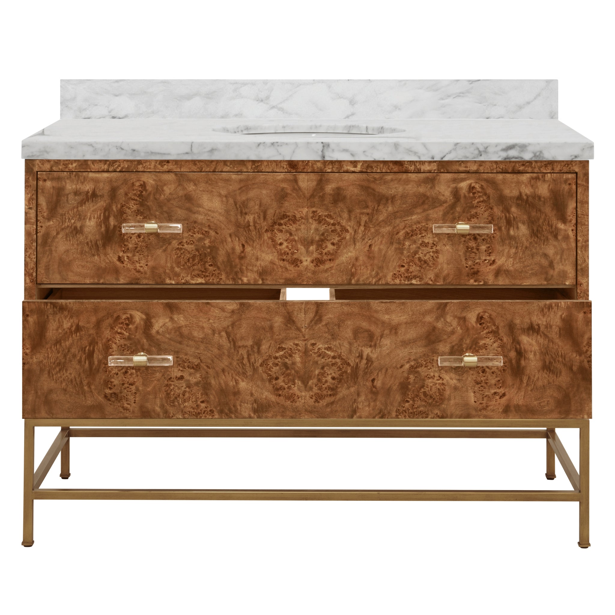 Worlds Away Clifford Burl Wood Bathroom Vanity