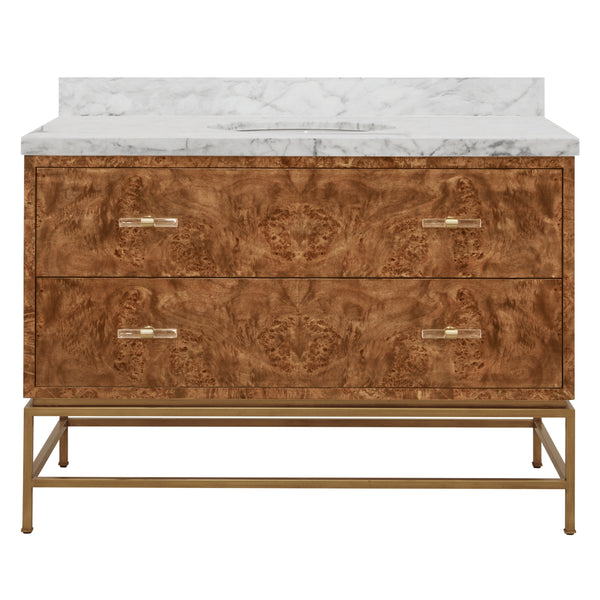 Worlds Away Clifford 48" Burl Wood Bathroom Vanity