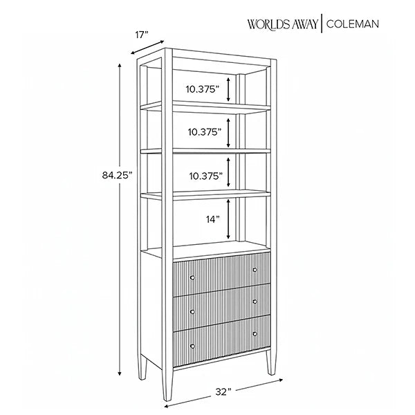 Worlds Away Coleman Etagere