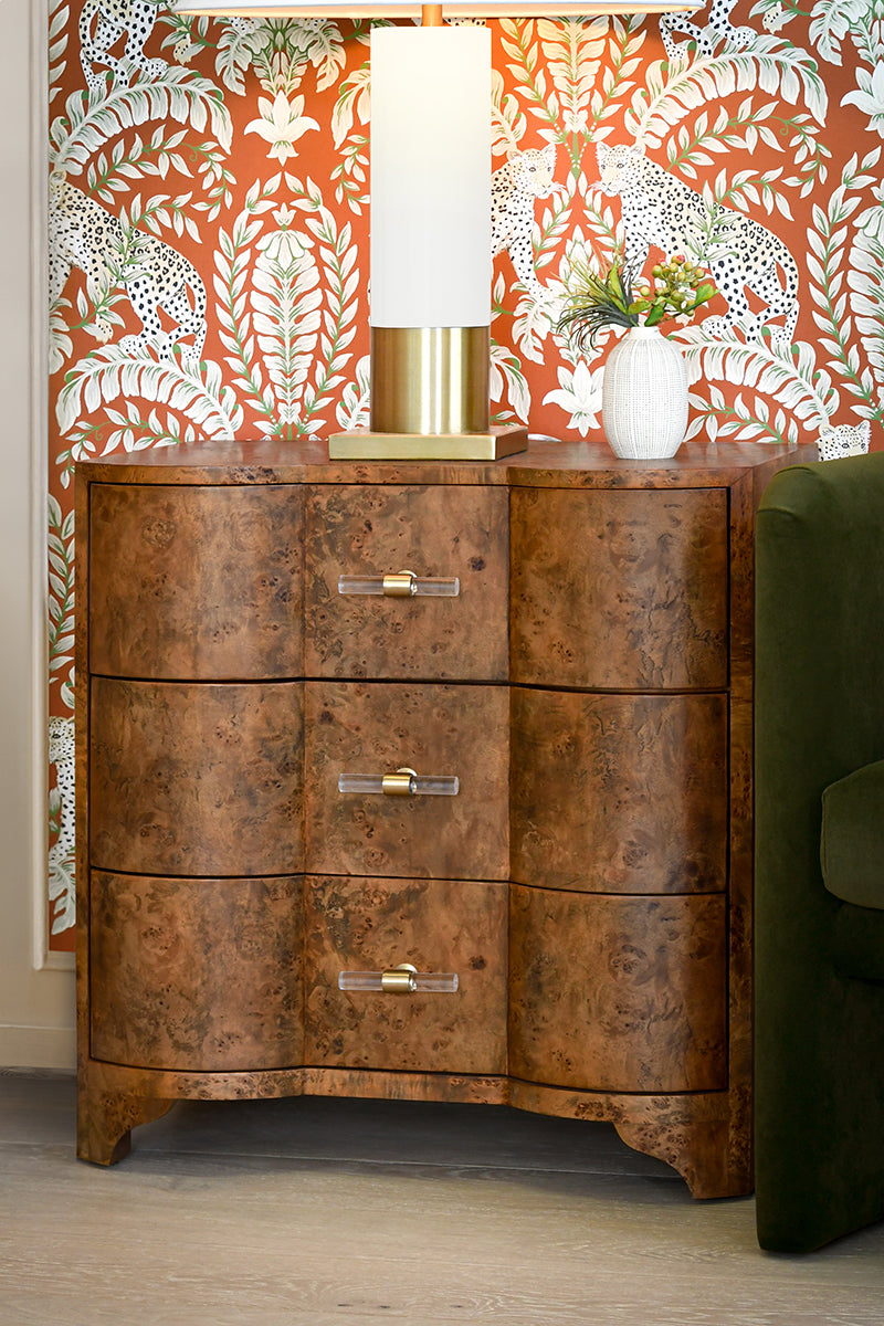 Worlds Away Calvin Burl Wood Chest