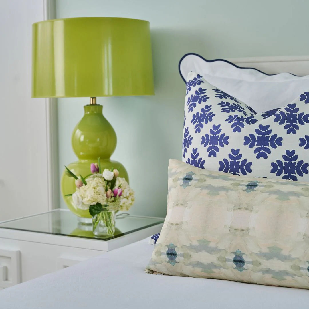 Coral Bay Pale Blue Linen Cotton Pillow