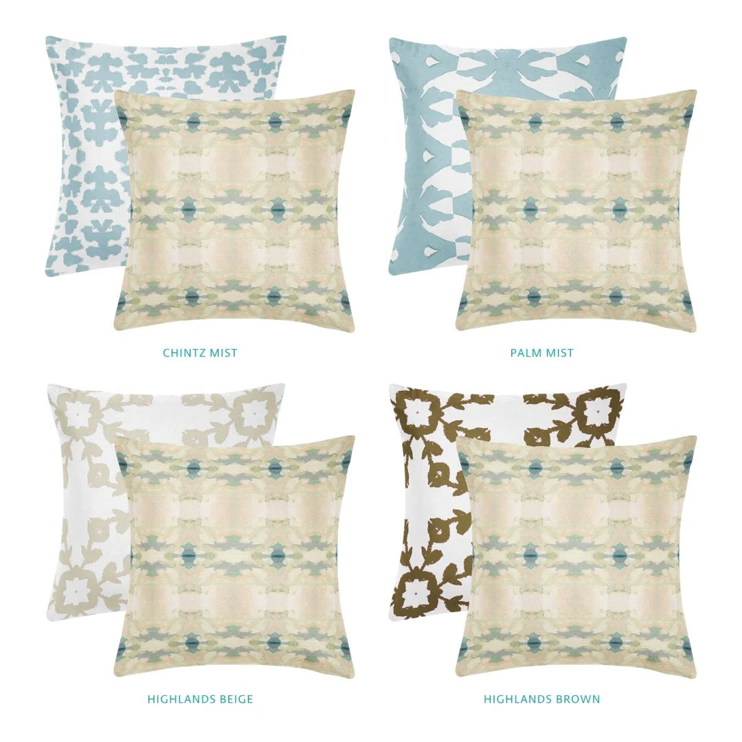 Coral Bay Pale Blue Linen Cotton Pillow