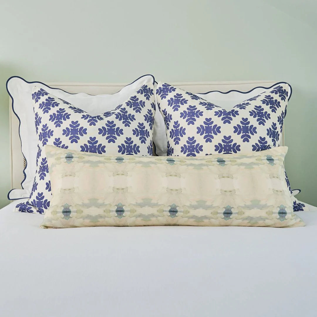 Coral Bay Pale Blue Linen Cotton Pillow