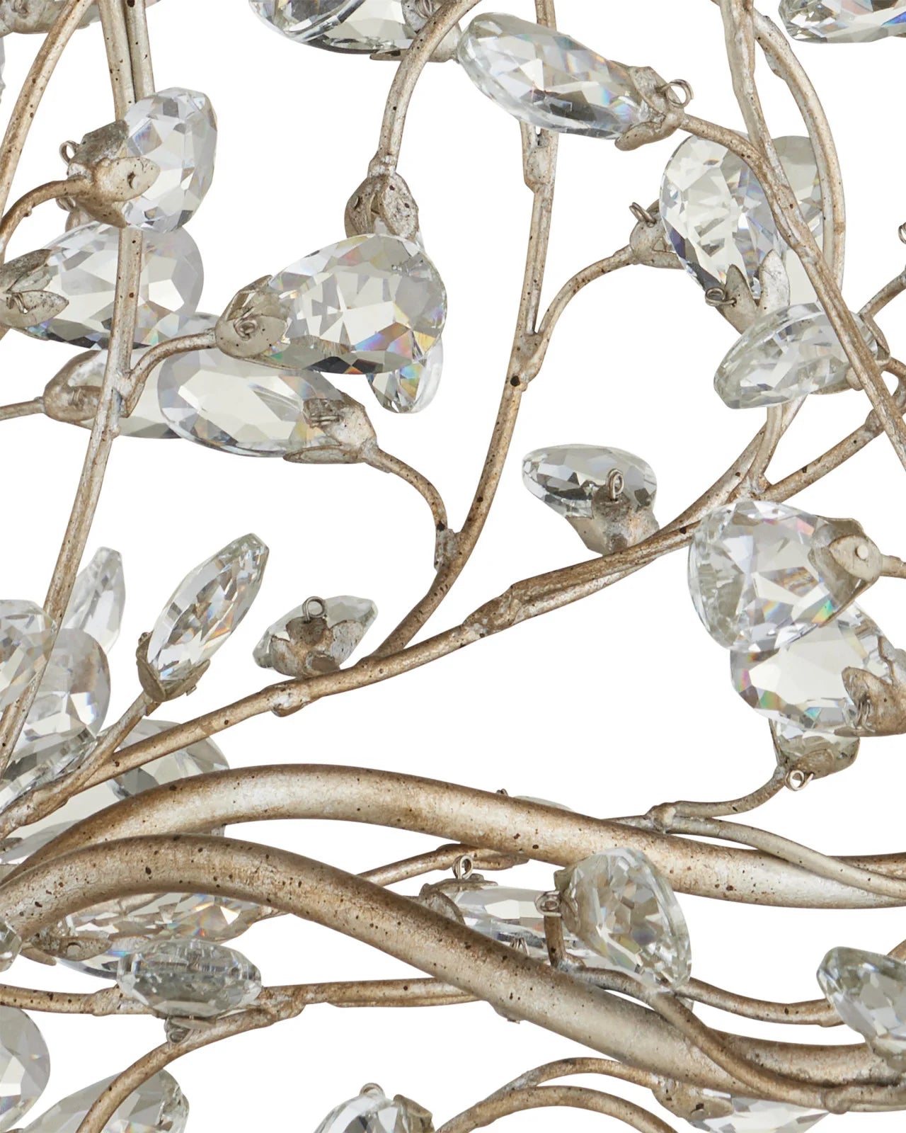 Currey & Company Crystal Bud Silver Large Chandelier