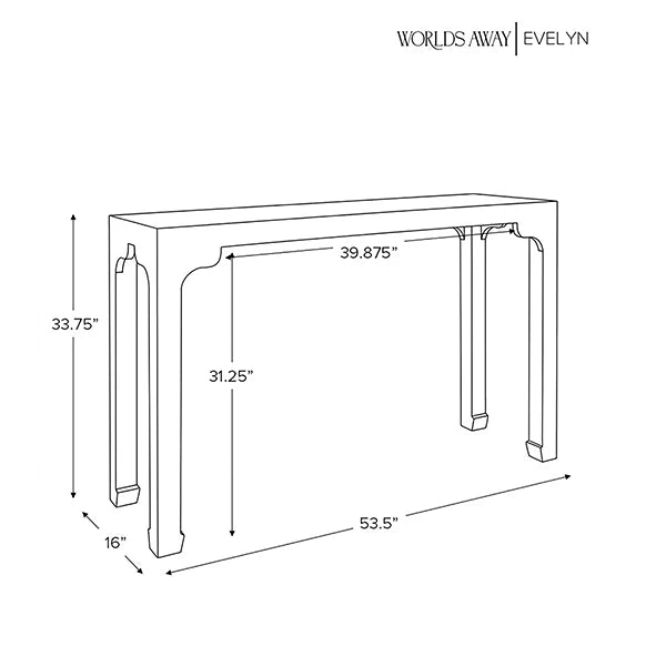 Worlds Away Evelyn Console Table