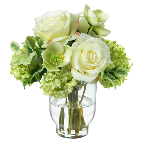 Diane James Hellebores, Roses and Snowball Bouquet