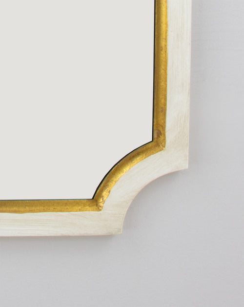 White & Gold Sectional Wall Mirror