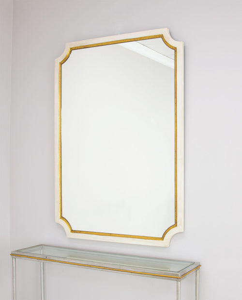 White & Gold Sectional Wall Mirror